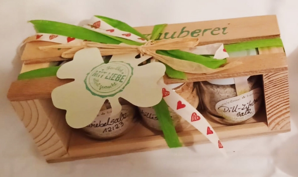 Geschenkset - Holzschachtel
